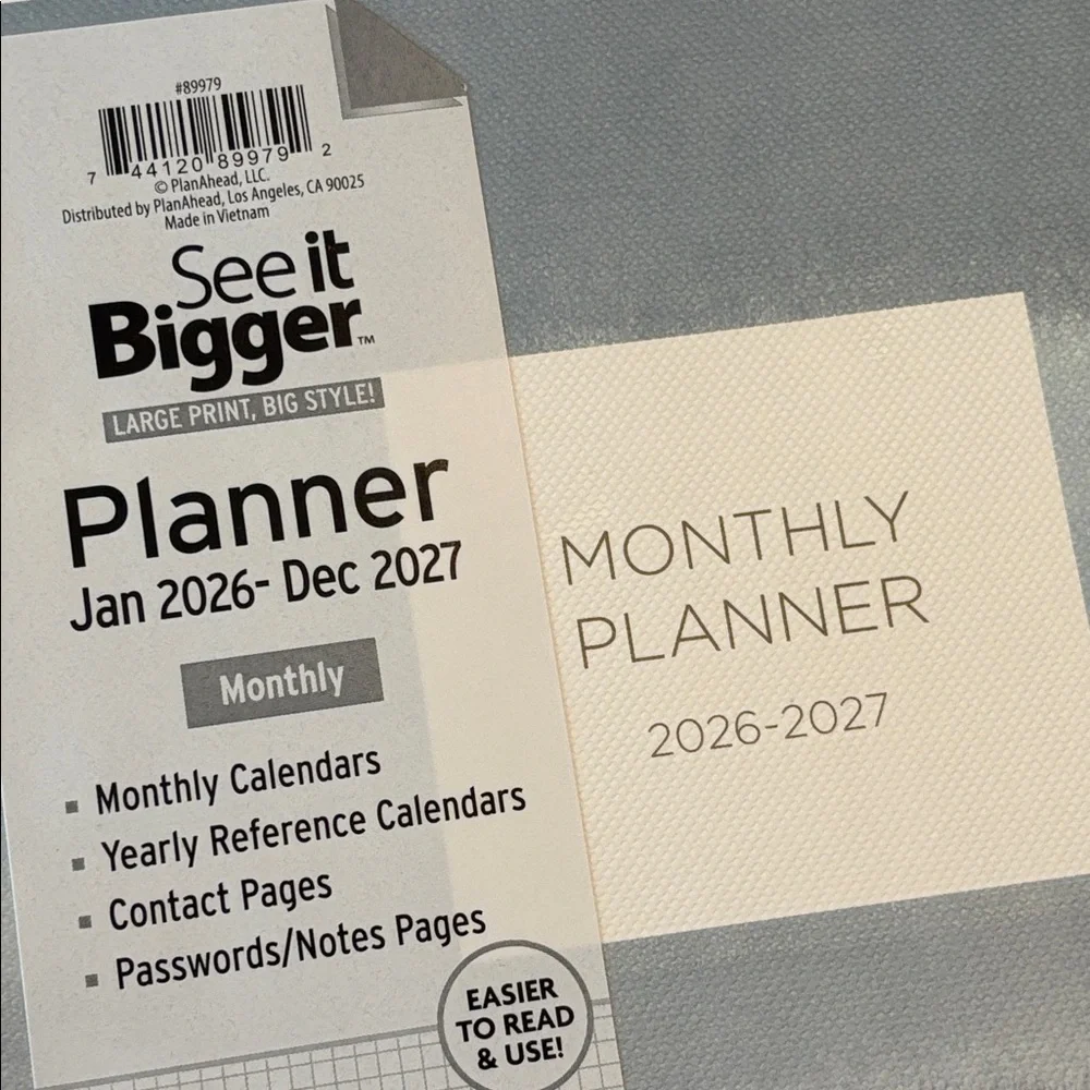 PlanAhead See it Bigger 2 Year Monthly Planner January 2026 - December 2027